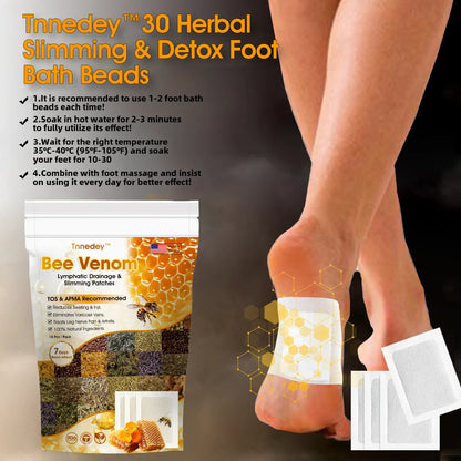 𝐓𝐧𝐧𝐞𝐝𝐞𝐲™ Bee Venom 𝐋𝐲𝐦𝐩𝐡𝐚𝐭𝐢𝐜 𝐃𝐫𝐚𝐢𝐧𝐚𝐠𝐞 & 𝐒𝐥𝐢𝐦𝐦𝐢𝐧𝐠 Foot Patches - 𝐓𝐚𝐫𝐠𝐞𝐭 𝐒𝐰𝐞𝐥𝐥𝐢𝐧𝐠 & 𝐃𝐞𝐭𝐨𝐱 Naturally 🌿👣