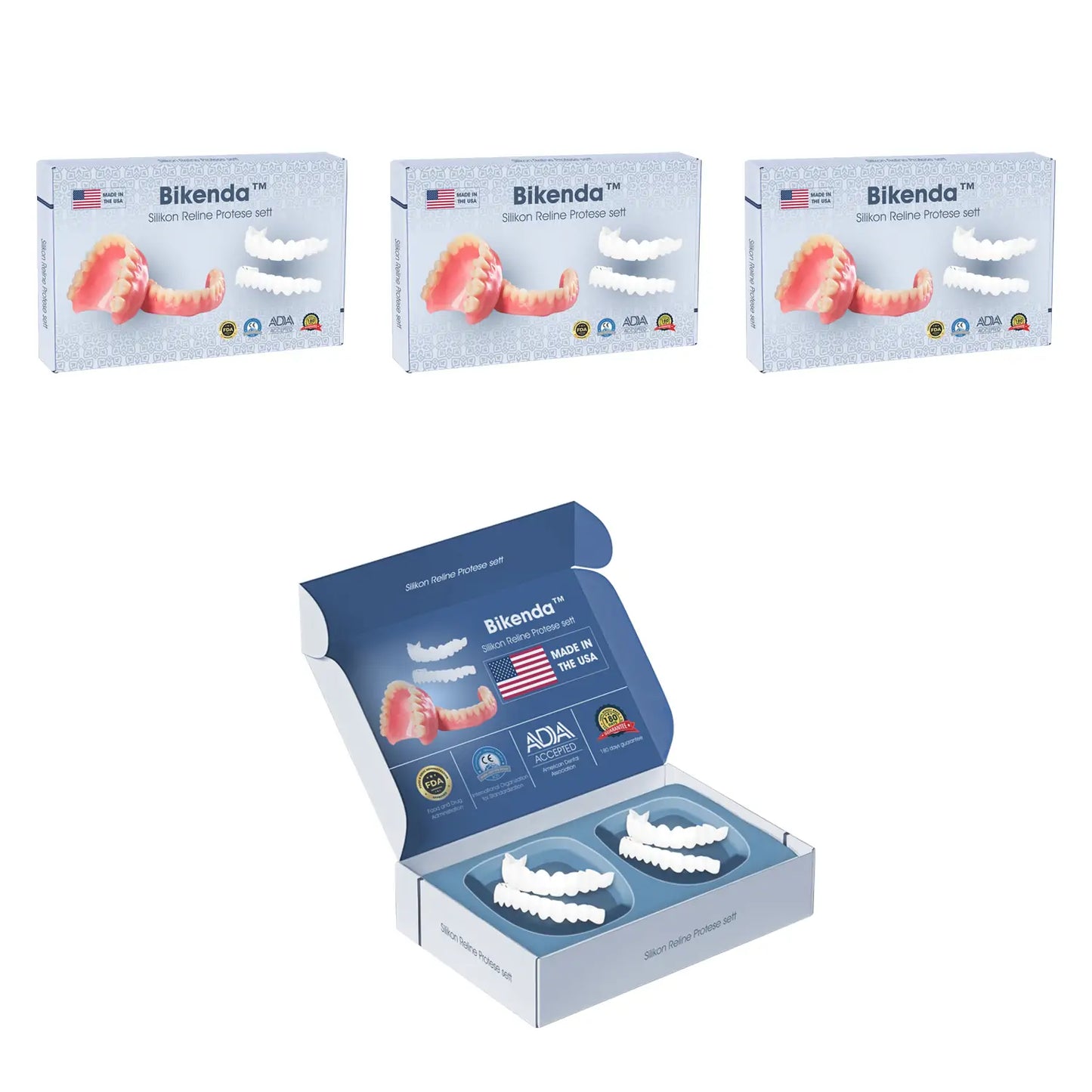 【𝑂𝐹𝐹𝐼𝐶𝐼𝐴𝐿 𝑆𝑇𝑂𝑅𝐸】𝘽𝙞𝙠𝙚𝙣𝙙𝙖™ Premium Custom Silicone Denture Set(⏰Limited time discount Last 30 minutes⏰)