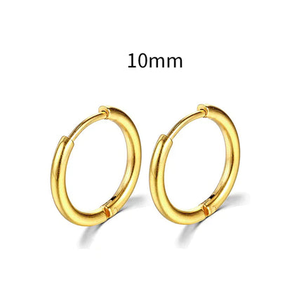 2022 Neue Einfache Edelstahl Gold Kleine Hoop Ohrringe für Frauen Männer Knorpel Ohr Piercing Schmuck Pendientes Hombre Mujer