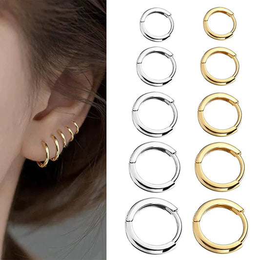 2022 Neue Einfache Edelstahl Gold Kleine Hoop Ohrringe für Frauen Männer Knorpel Ohr Piercing Schmuck Pendientes Hombre Mujer