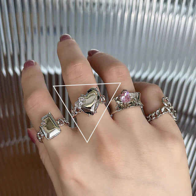 Minimalistische 925 Silber Ring für Frauen Mode Kreative Unregelmäßige Geometrische Aestethic Offene Ringe Geburtstag Party Schmuck Geschenk